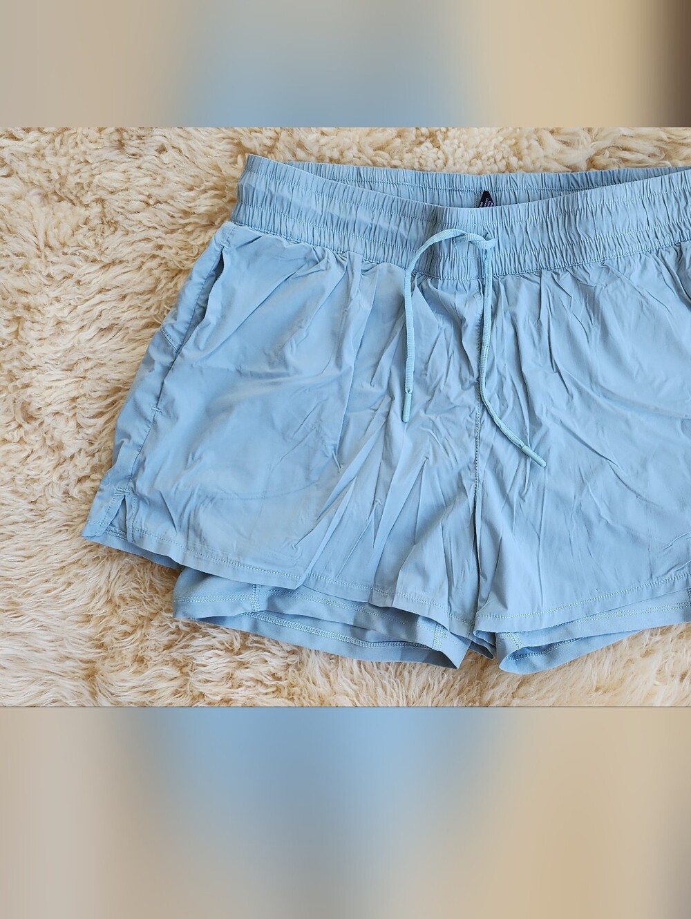 Spyder Light Blue Athletic Shorts with Drawstring